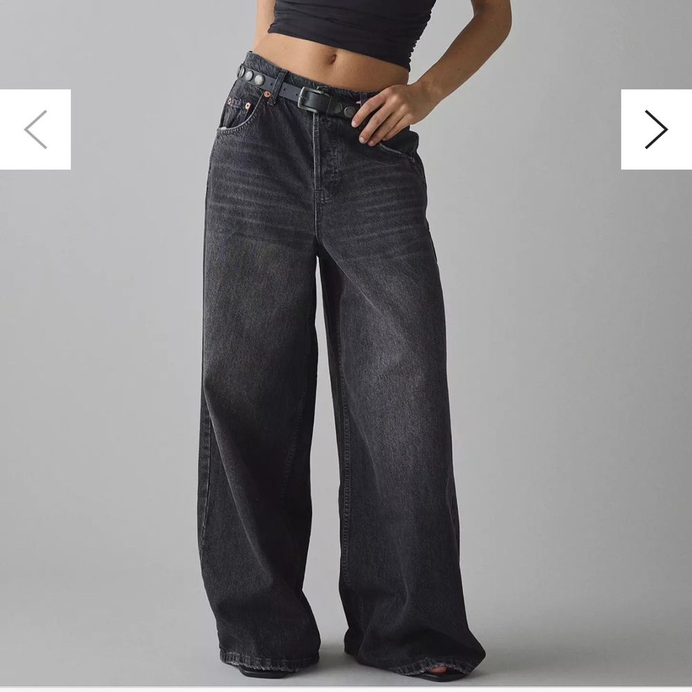 Urban Outfitters Charcoal Wide-Leg Jeans